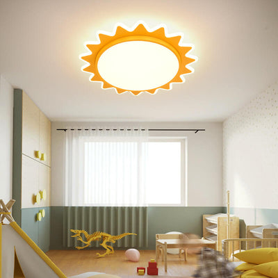 Creative Cartoon Sun Shaped LED Flush Mount Ceiling Light