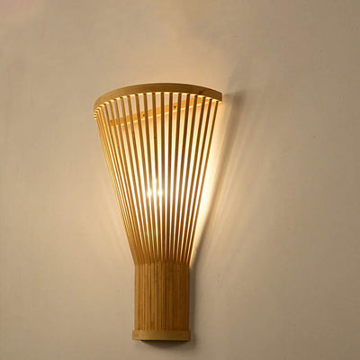 Vintage Bamboo Half Fan 1-Light Wandleuchte 