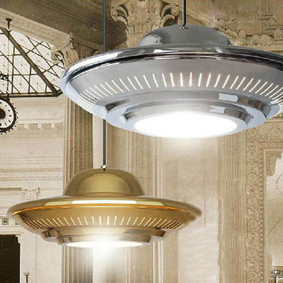 Industrial Vintage Iron Flying Saucer 1-Light Pendant Light