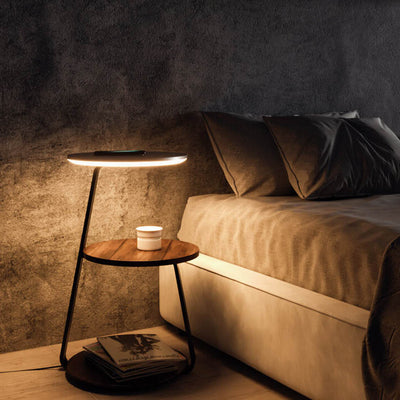 Modern Minimalist Column Storage Shelf Wireless Charging LED One Floor Lamp