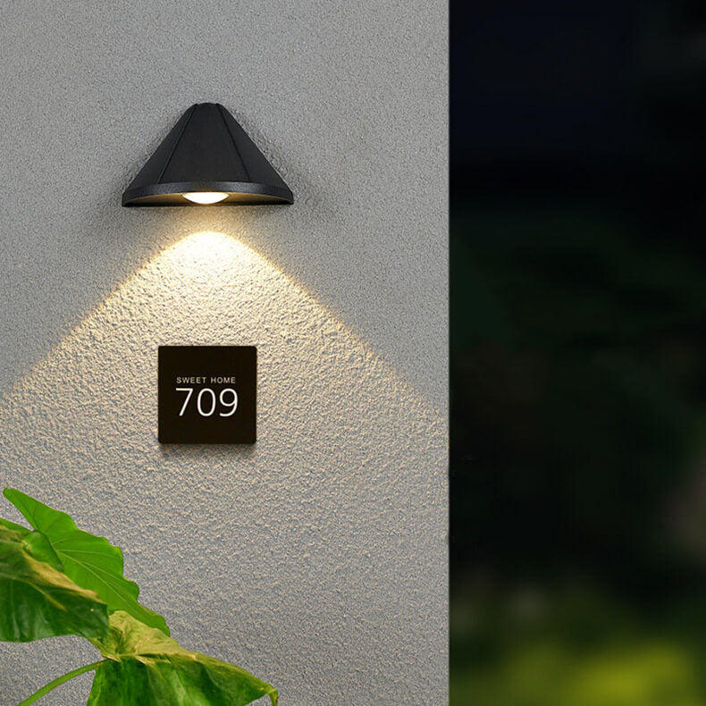 Simple Cone Outdoor Indoor Waterproof LED Door Plate Wall Sconce Lamp
