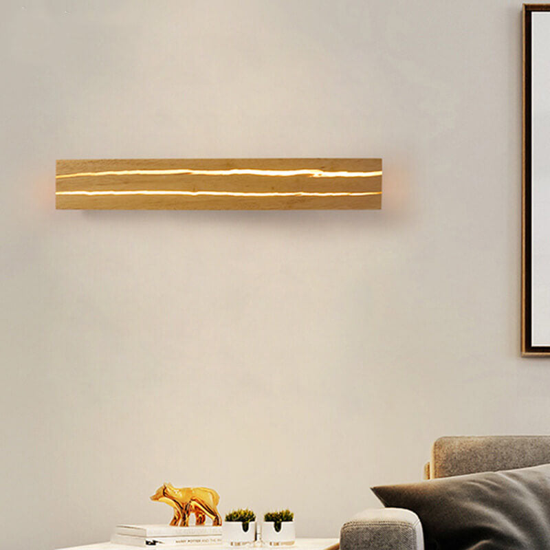 مصباح حائط LED مستطيل خشبي حديث بإبداع 
