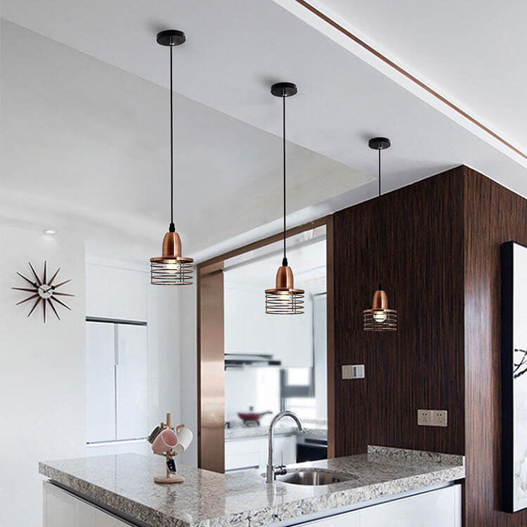 Industrial Vintage Iron Spring 1-Light Pendant Light