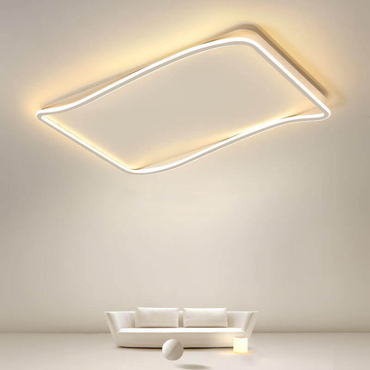 Minimalistische rechteckige Deckenleuchte aus Aluminium mit LED-Aufbauleuchte 