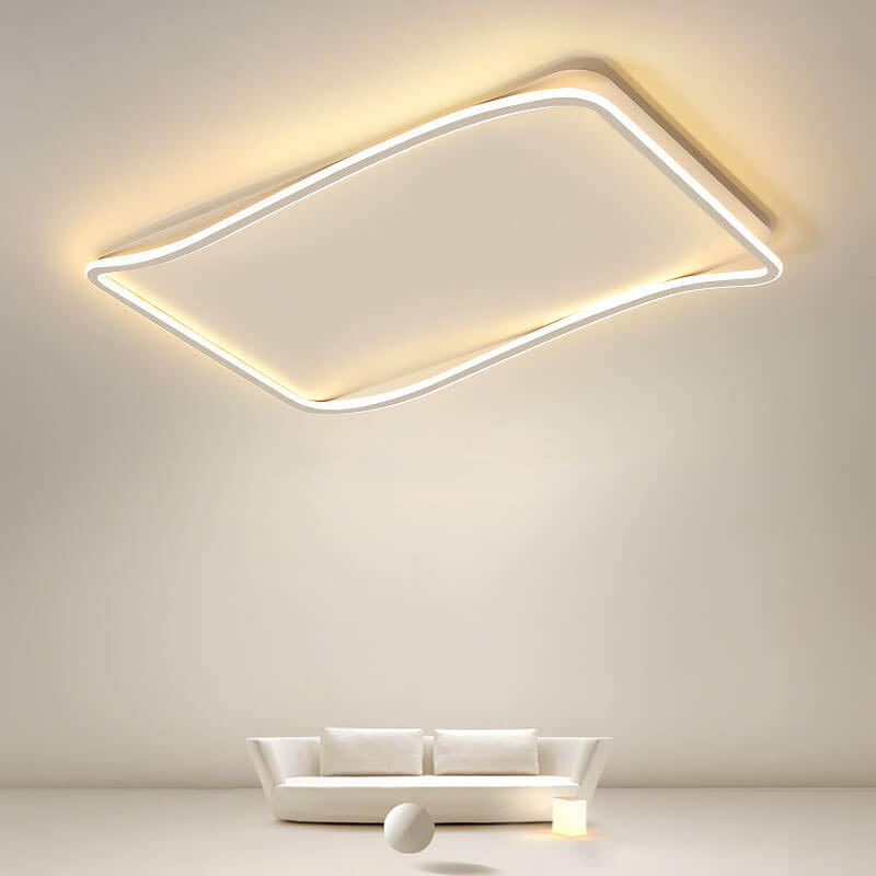 Minimalist Rectangular Aluminum LED Flush Mount Ceiling Light