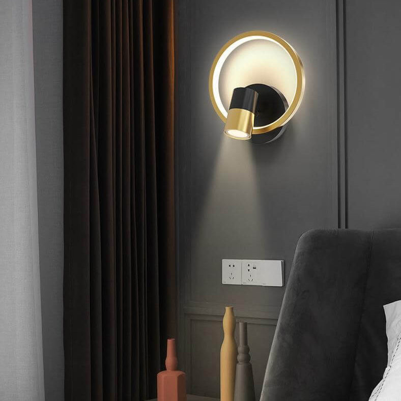 Moderne minimalistische runde LED-Spot-Wandleuchte 