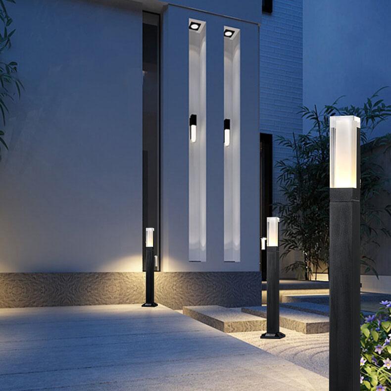 Colonne lumineuse de pelouse acrylique LED extérieure étanche pour jardin 