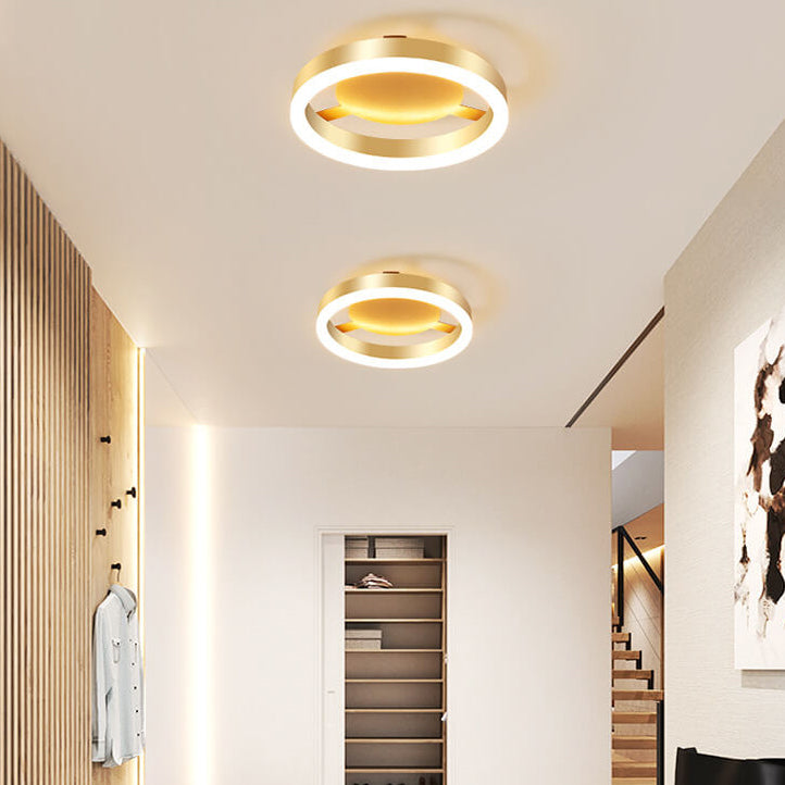 Modern Creative Square Round LED Semi-Flush Mount Ceiling Light