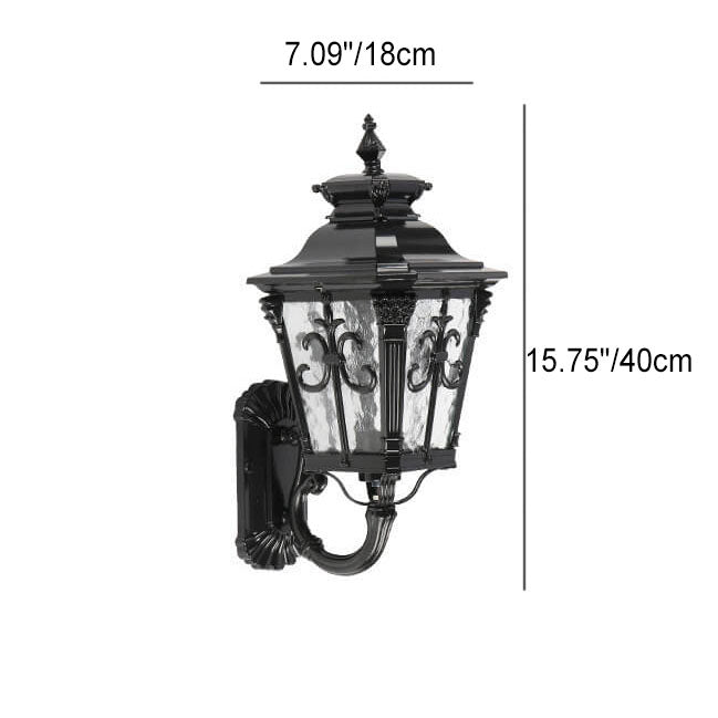 Lampe murale 1 lumière en aluminium moulé sous pression noir rétro Europe pour l&