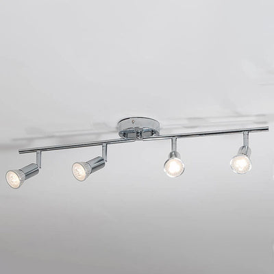 Simple Iron 4-Light Track Adjustable Spotlight Flush Mount Ceiling Light