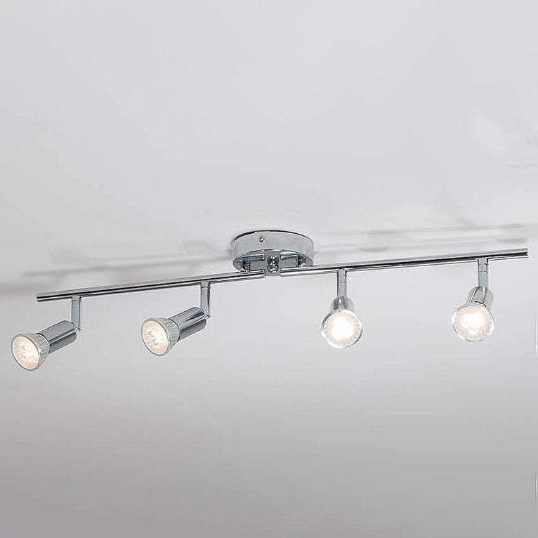Simple Iron 4-Light Track Adjustable Spotlight Flush Mount Ceiling Light