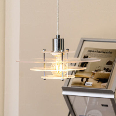 Post-modern Clear Glass Multi-Layered 1-Light LED Pendant Light