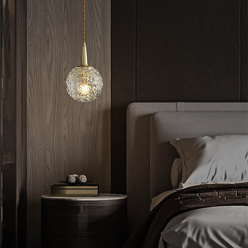 Modern Water Pattern Crystal Globe Ball 1-Light Ceiling Light
