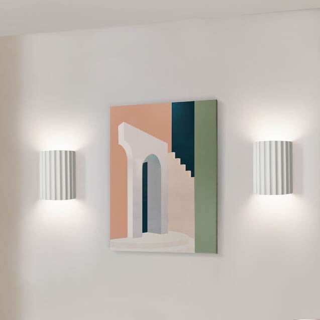 Macaron Harz Gestreifter Halbzylinder 1-Licht Wandleuchte Lampe 