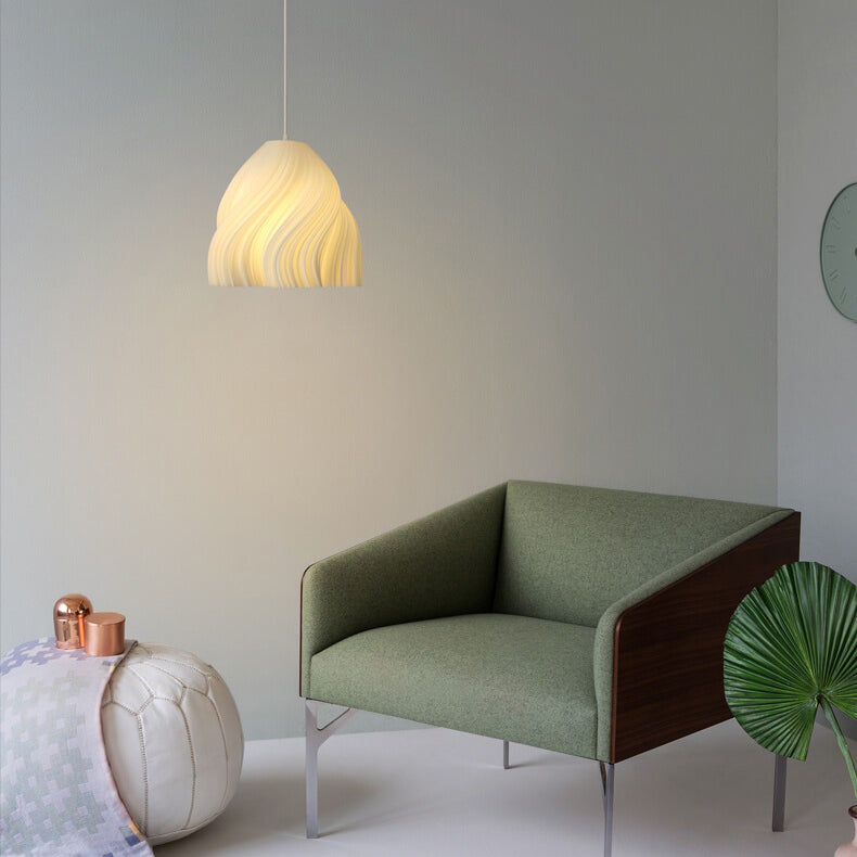 Pantalla impresa en 3D de geometría nórdica, luz colgante de 1 luz 