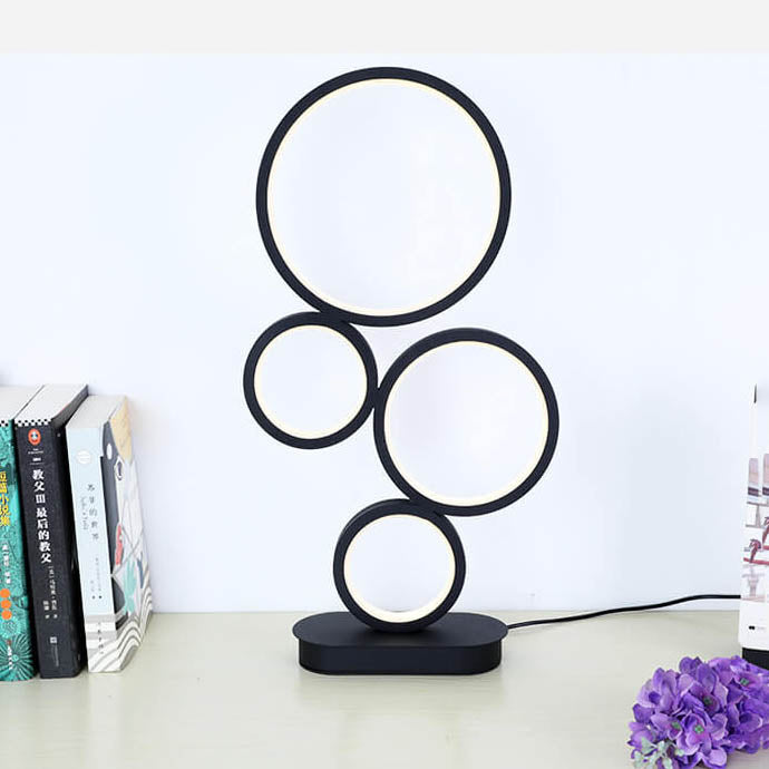 Minimalist 4-Circle Ring LED Table Lamp