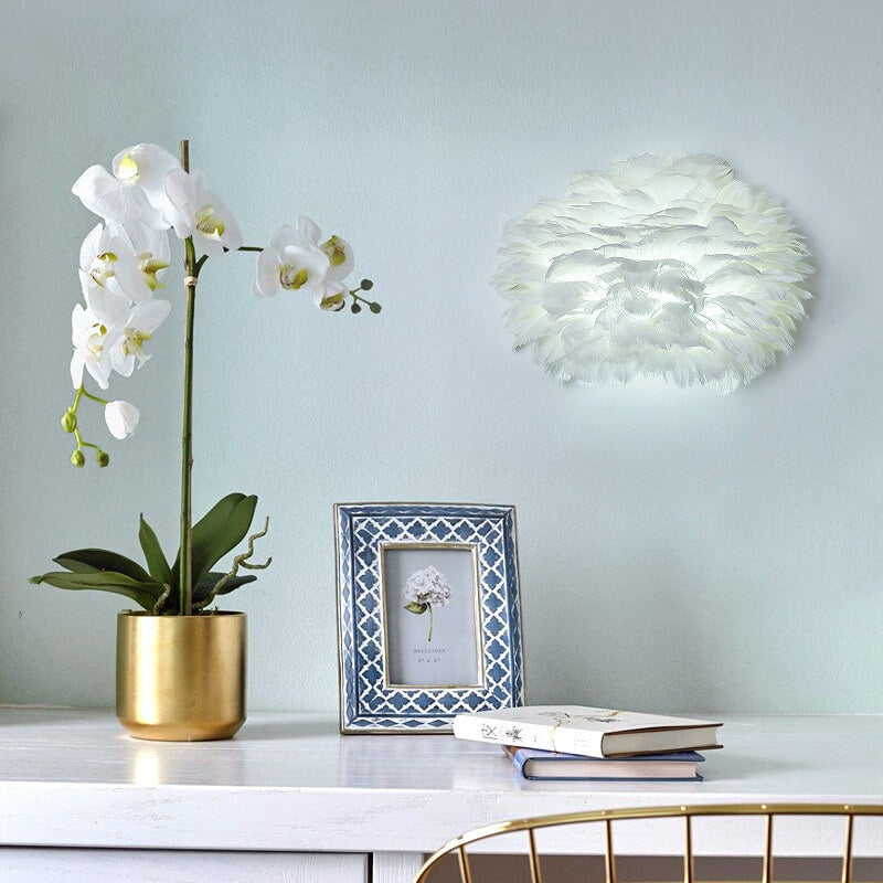Nordic Creative Feather 1-Light  Wall Sconce Lamp