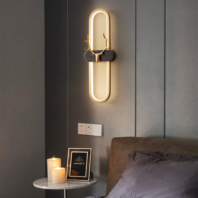 Modern Deer Head Ring LED Wall Sconce Lamp