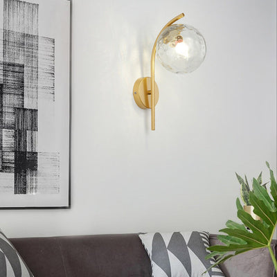 Nordic Arc Glass Globe 1-Light  Wall Sconce Lamp