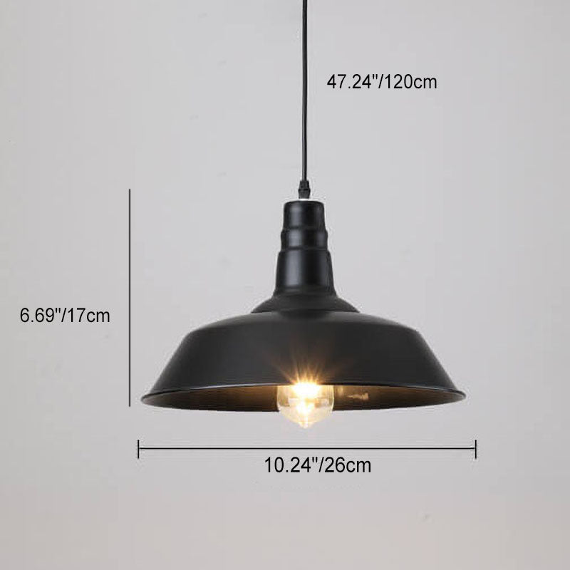 Industrial Style Retro Wrought Iron Disc-shaped 1-Light Pendant Light