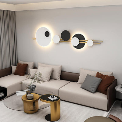 Moderne, minimalistische, runde, dekorative LED-Wandleuchte aus Metall 