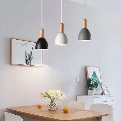 Nordic Log Dome Macaron 1-Light Pendant Light