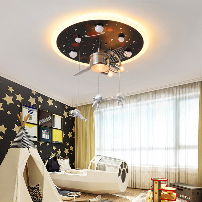 Creative Spaceman Satellite 3 Light Flush Mount Ceiling Light