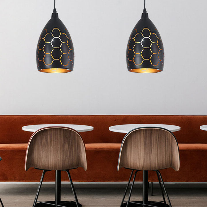 Retro Industrial Hollow Iron Bell 1-Light Pendelleuchte 