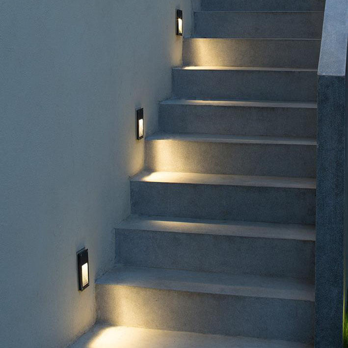 Aplique de pared de superficie LED con luz de escalón de hierro y vidrio de estilo minimalista moderno para patio exterior 