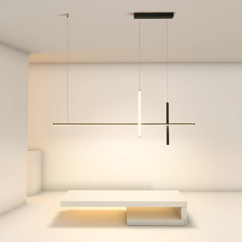 Moderne minimalistische Langlinien-LED-Kronleuchter 