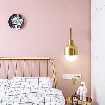 Nordic Oval Dome Brass 1-Light Pendelleuchte 