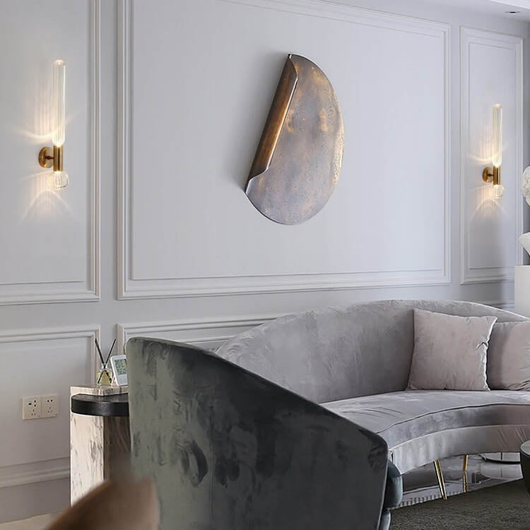 Moderne zylindrische Glasleuchte 1-flammige LED-Wandleuchte 