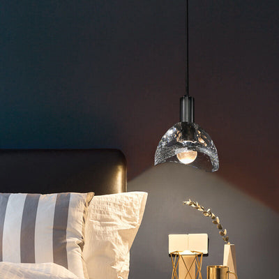 Moderne kreative Dome Crystal Copper LED-Pendelleuchte 