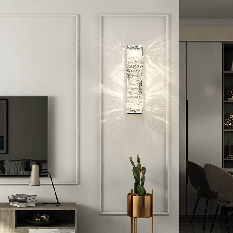 Moderne Luxus Kristallsäulen LED Wandleuchte 