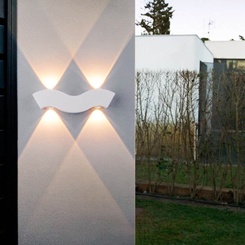 Modern Aluminum Wave LED Waterproof Outdoor Wall Sconce Lamp