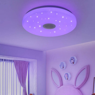 Smart Dimmable LED Remote Control Bluetooth Music Speaker Flush Mount Ceiling Light
