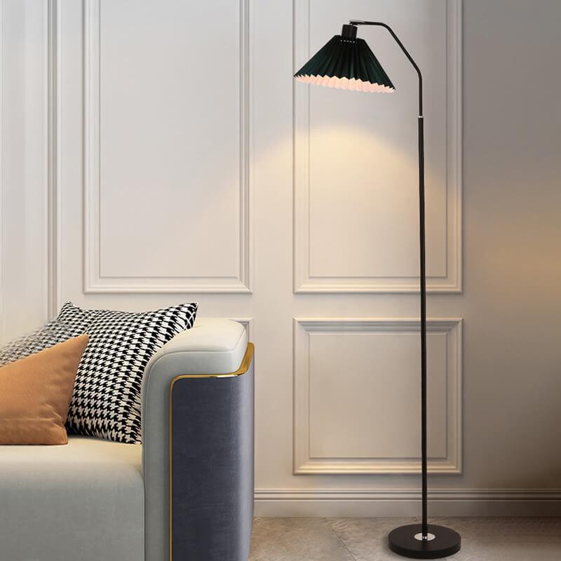 Minimalistische Stofffaltenlampe 1-Licht Stehende Stehlampe 