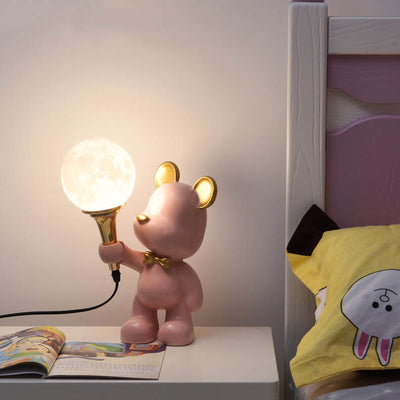 Creative Cartoon Bear Resin 1-Light Night Light Table Lamp