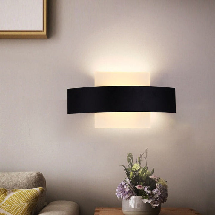 Moderner minimalistischer Acryl geometrischer Ring LED Wandleuchte 