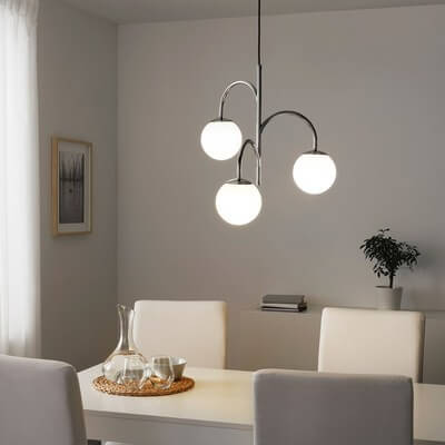Nordic Magic Bean Glass Ball 3-Light Chandelier