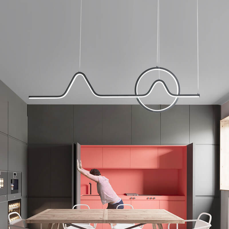 Lustre LED en anneau avec angle créatif nordique 