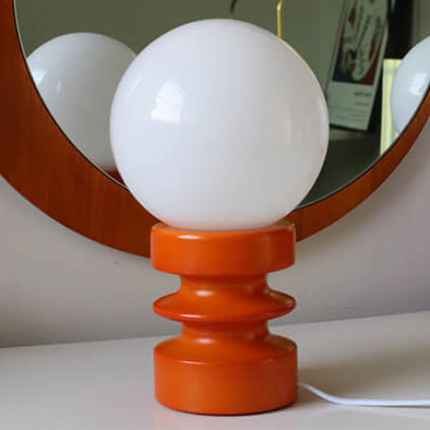 Lámpara de mesa vintage de vidrio sólido naranja de 1 luz 