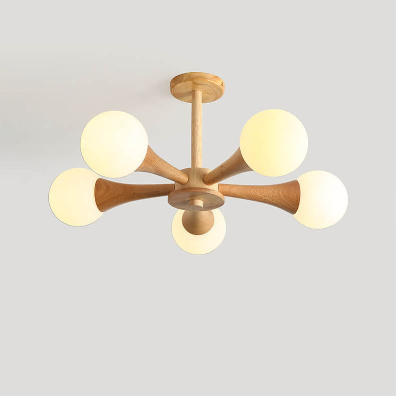 Lustre semi-encastré à 3/4/5 lumières en forme de bûche japonaise 