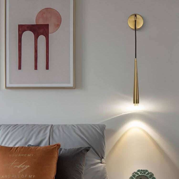 Minimalistischer Luxus-Langstreifen-Gold-1-Licht-Wandleuchte 