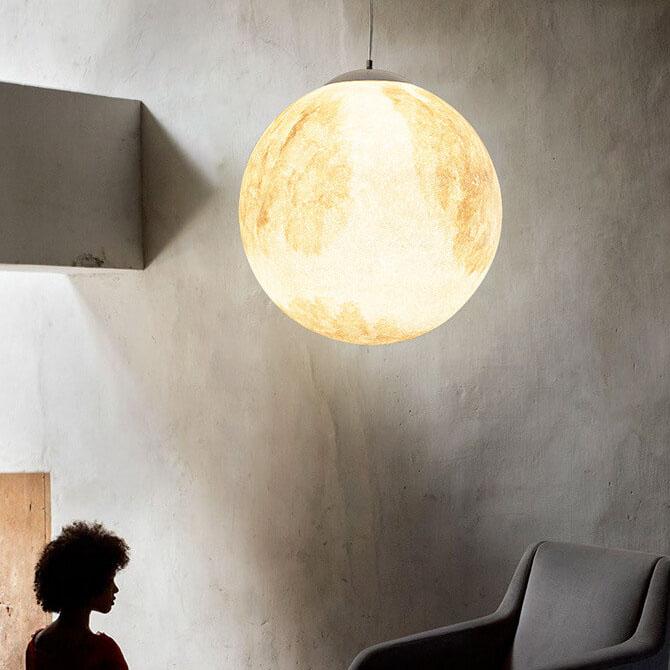 Creative Moon Mars Resin Orb 1-Light Pendant Light