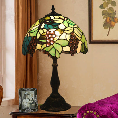 Tiffany Rustic Fruit Stained Glass 1-Light Table Lamp