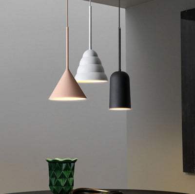 Modern Minimalist Macaron Geometric Metal 1-Light Pendant Light