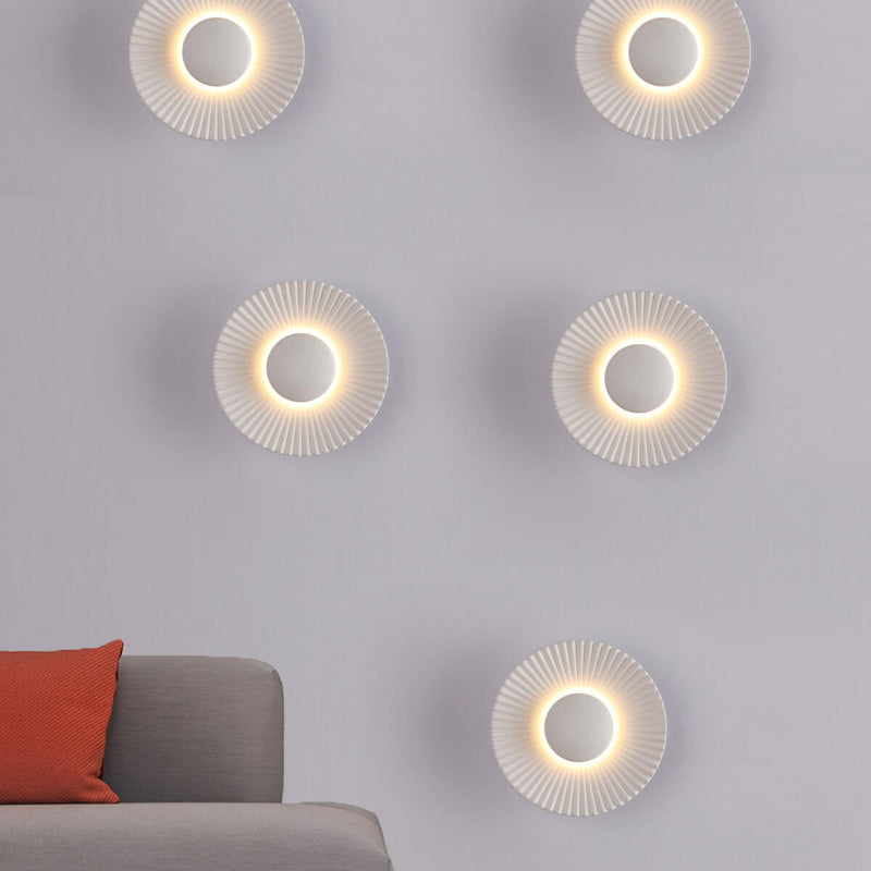 Modern Round Shell Textures Aluminum 1-Light LED Wall Sconce Lamp