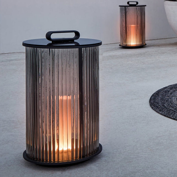 Lámpara de piso para jardín impermeable LED de columna de vidrio de acero inoxidable moderna 
