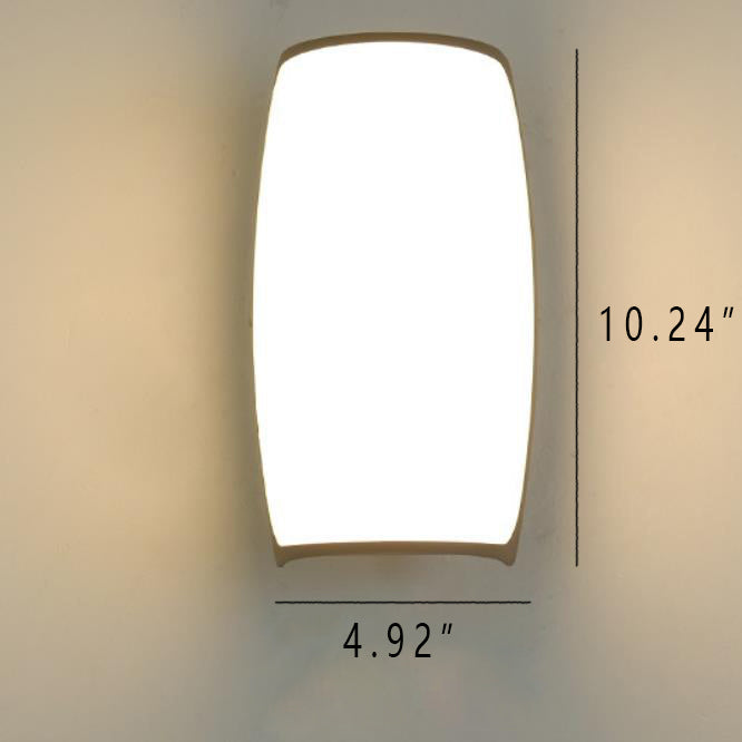 Lámpara de Aplique de Pared Exterior LED con Pantalla Curva Acrílica Impermeable 